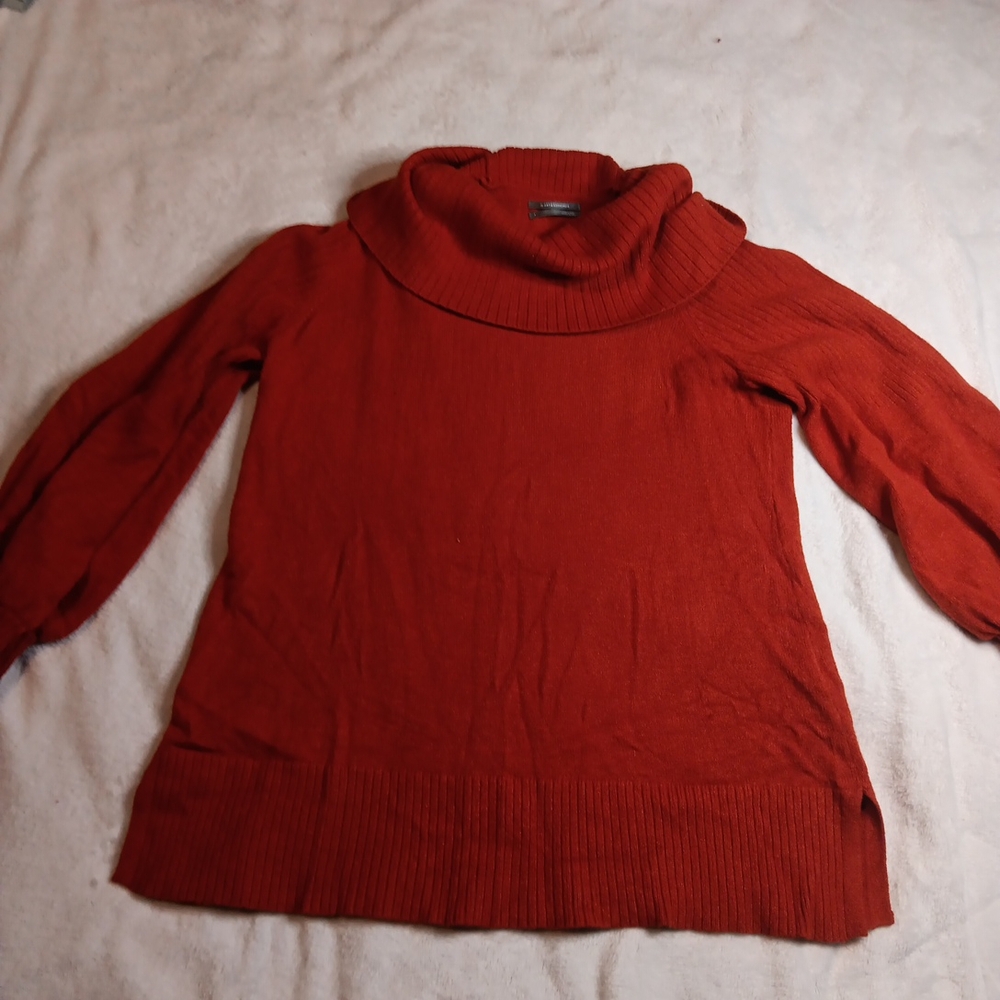 Anthropologie Rust Cowl Neck Sweater